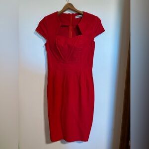 Elegant Red Cap Sleeve Dress